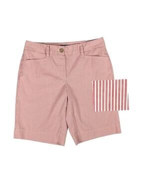 Lands’ End Women's Shorts Size 4 Red White Stripe Preppy Coastal Beachy Cottage